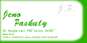 jeno paskuly business card